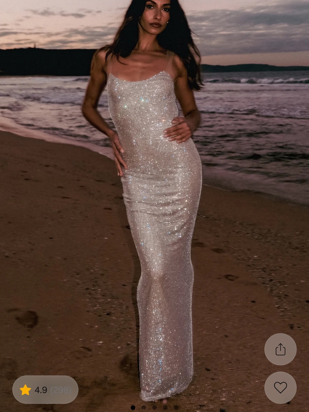 Meshki Champagne Sparkle Maxi Dress